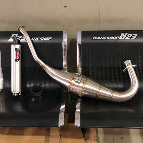 Jual Knalpot Cms stenlis ninja r rr full set original ori kenalpot ...