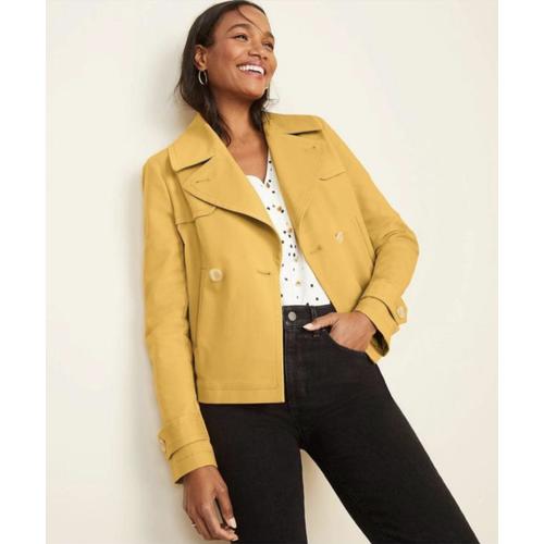 Ann Taylor Short Trench Coat in Yellow Plume Semi Coat Jaket Korea di  Megajakarta Tokopedia