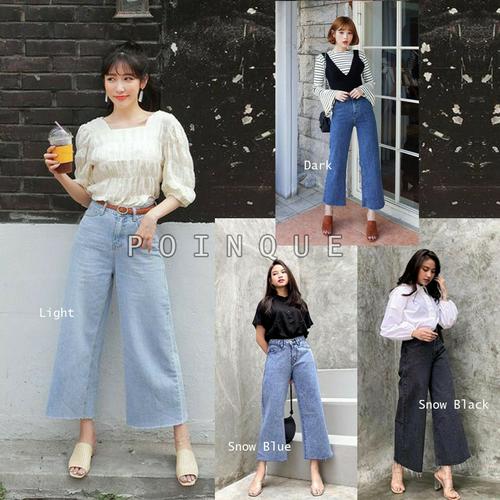 Jual Kulot Rawis Jeans Denim Wanita 