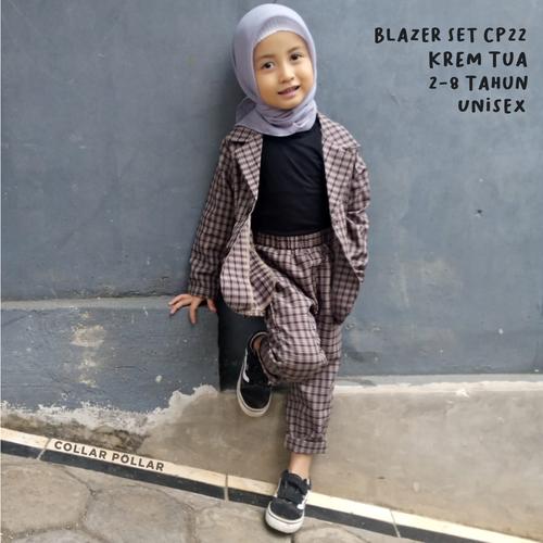 Gambar Setelan Blazer Anak Unisex / Set Blazer Celana Panjang / Krem Tua CP22 - 2-3 tahun dari Collar Pollar Kids Kota Bandung Tokopedia