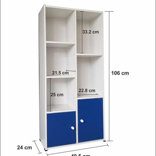 Gambar Rak Lemari Buku 7 Susun Kayu Belajar Anak Dokumen Serbaguna Putih - 7ssn-polosputih, 106x24x49cm dari BOSQILAW FURNITURE Kab. Tangerang Tokopedia