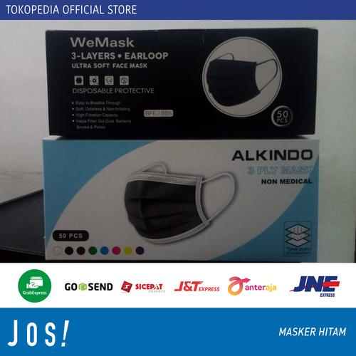 Gambar Masker 3ply earloop 3 ply isi 50pcs - Masker Hitam dari J O S Jakarta Selatan Tokopedia