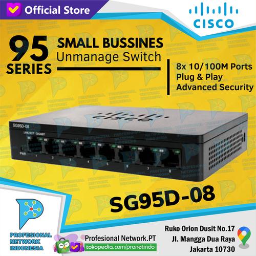 Gambar Cisco SG95D-08-AS, 8-Port Gigabit Desktop Switch dari Profesional Network.PT Jakarta Pusat Tokopedia