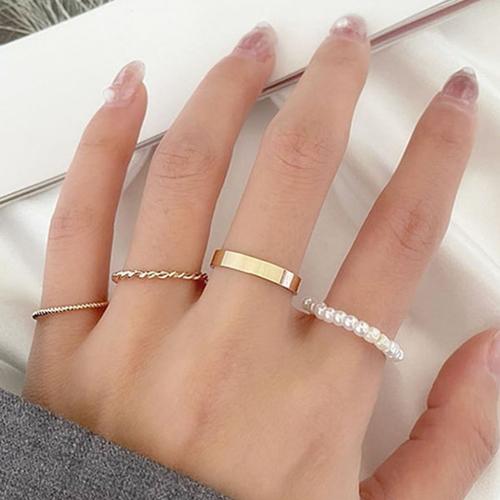 pcs simple pearl set rings jci071 