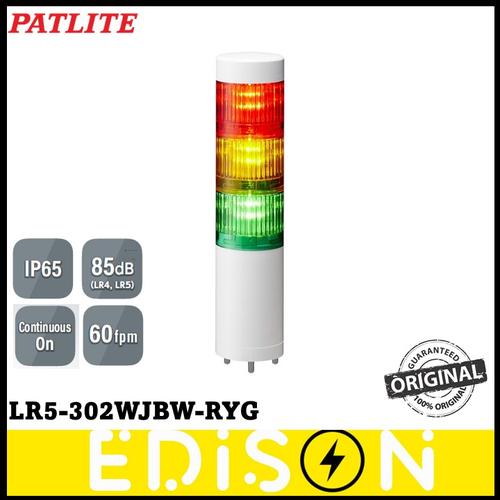 Jual PATLITE LR5302WJBWRYG IP65 Tower Lamp 50mm DirectMount with