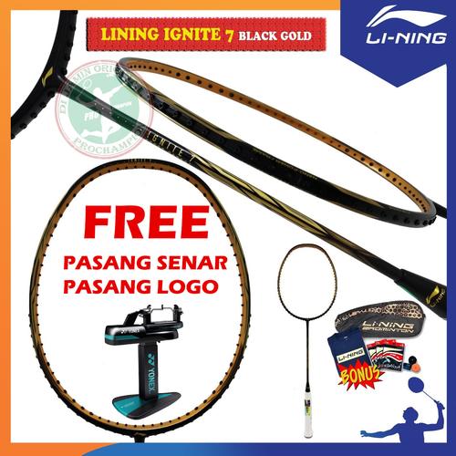 Foto Produk LINING IGNITE 7 RAKET BADMINTON ORIGINAL - 1 BLACK GOLD dari pro champion