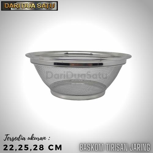 Foto Produk Baskom Saringan Jaring Stainless Tirisan Gorengan Cuci Beras Buah - 22 cm dari DariDuaSatu