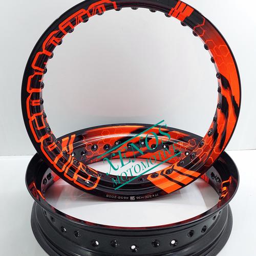 Foto Produk VELG JARI JARI RING 17 PROTECH DEPAN 3.00 ICH BELAKANG 3.50 ICH H36 - ORANGE SUPERMOT dari XeNosmotomotive