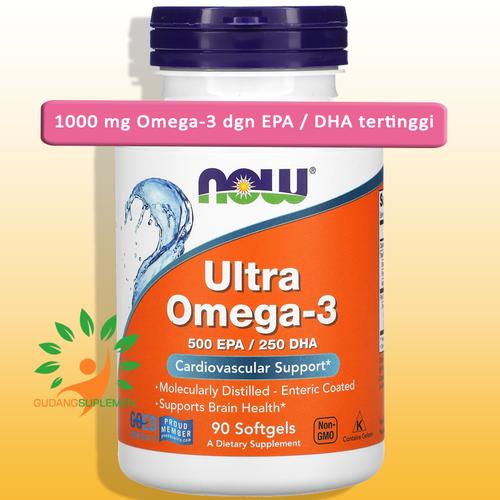 Jual NOW Ultra Omega-3 - 90 Softgels - EPA 500 DHA 250 TERTINGGI - OMEGA 3  - Jakarta Barat - gudangsuplemen | Tokopedia