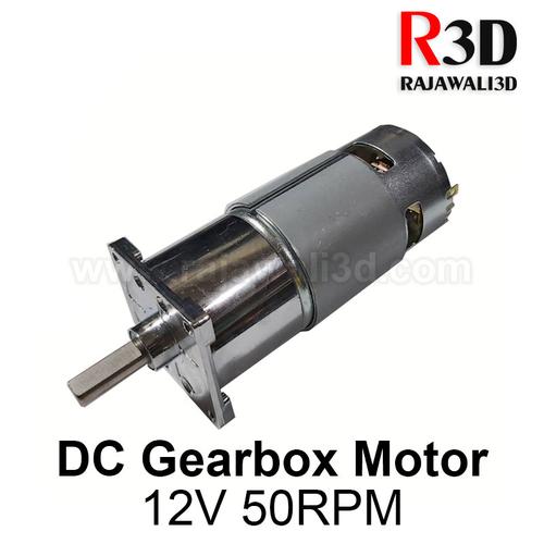 Jual DC Motor Geared 775 Gearbox 12V 50RPM High Power Torque Motor