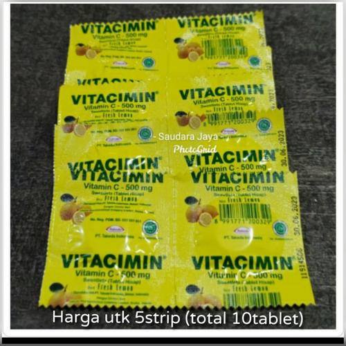 Gambar VITACIMIN/ XONCE VITAMIN C TABLET HISAP - 500MG - Kuning dari Saudara Jaya Jakarta Pusat Tokopedia