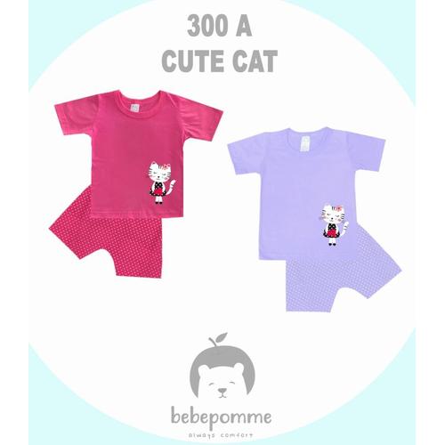 Gambar Setelan Pendek / Baju Rumah / Bebe Pomme - 300 A - CUTE CATE - Merah Muda, 1 dari Toko Susu City Resort Jakarta Barat Tokopedia
