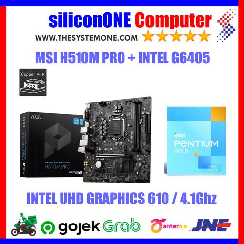 Gambar Paket MSI H510M-PRO + Pentium G6405 G6400 - G6405 BOX dari silicon ONE Computer Kota Bandung Tokopedia