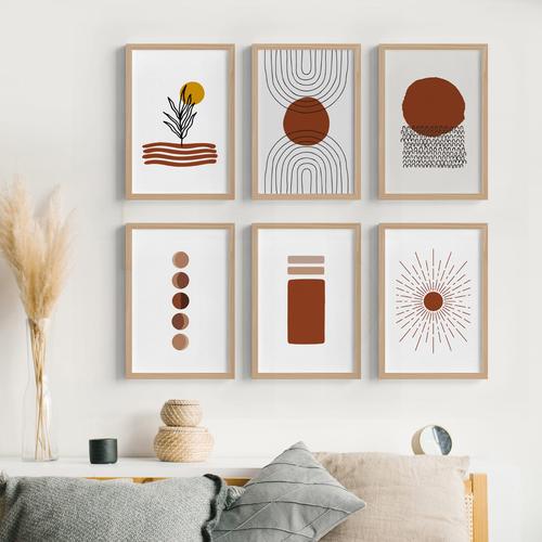 Promo Wall Decor Kanvas Bohemian Abstrak Minimalist Lukisan Kanvas
