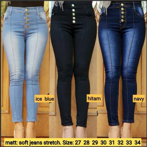 Jual Celana Panjang High Waist Kancing 