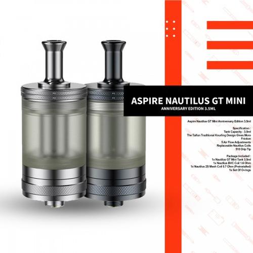 Jual Aspire Nautilus GT Mini Anniversary Edition 3.5ml - Black Titanium -  Jakarta Selatan - rayvaporid | Tokopedia
