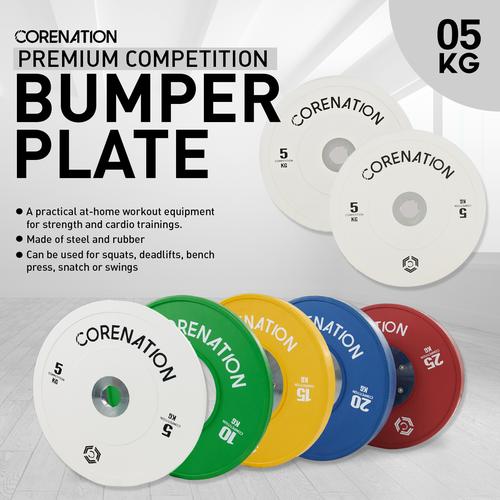 Gambar CoreNation Active Premium Competition Bumper Plate - 5kg White (Pair) dari CoreNation Active Kota Surabaya Tokopedia