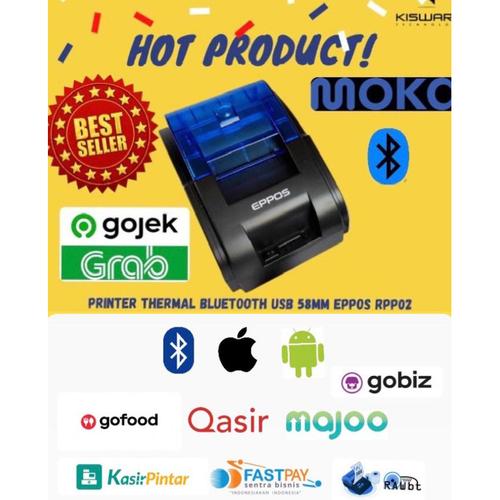 Gambar Printer STRUK THERMAL RPP02 EPPOS USB Bluetooth dari Kiswara.co.id-Surabaya Kota Surabaya Tokopedia