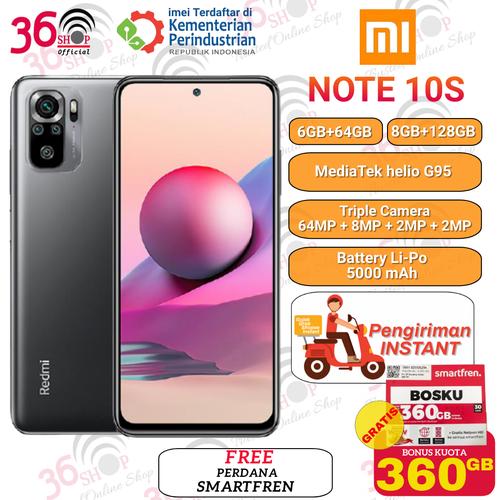 Gambar Xiaomi Redmi Note 10s NFC 6GB+64GB Garansi Resmi Xiaomi indonesia - Blue 6+64GB dari 36shop Jakarta Barat Tokopedia