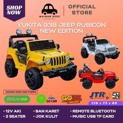 Foto Produk Mainan Mobil Aki Anak Super Jeep Rubicon Yukita 938 4x4 BAN KARET - Hitam dari Mainan Anak Dede