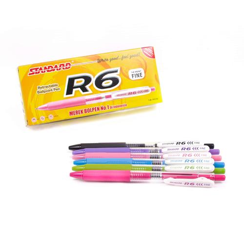 Jual Bolpen Standard R6 0.6 Ballpoint Pulpen Standard Pen Biru Kab