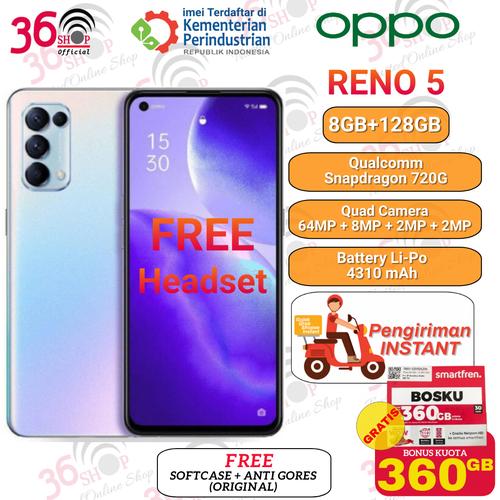 Gambar Oppo Reno 5 8GB+128GB Garansi Resmi Oppo 1 Tahun - Black dari 36shop Jakarta Barat Tokopedia