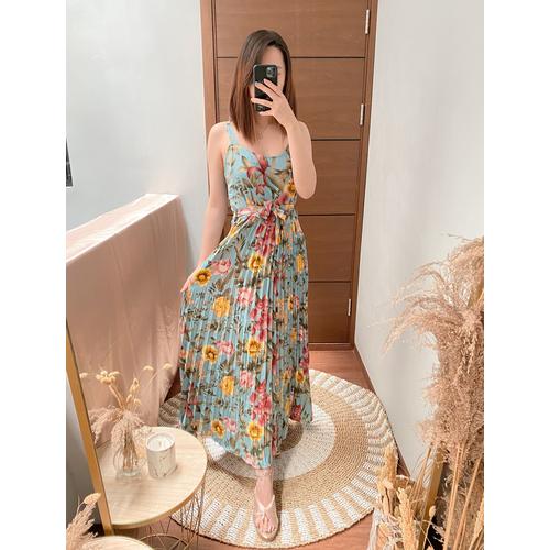 Gambar DELLA TROPICAL DRESS | FASHION WANITA | PLEATED DRESS | SUMMER DRESS dari LaJoie.inc Jakarta Barat Tokopedia