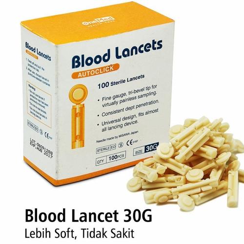 Jual Onemed Jarum Blood Lancet 30G Isi 100pcs Lebih Softer Tidak Sakit