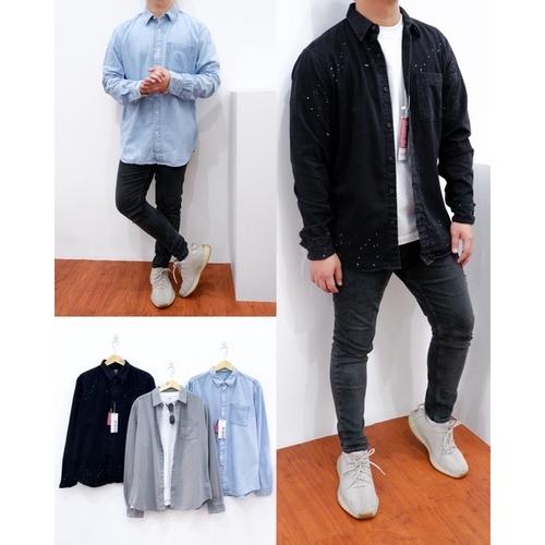 Jual Kemeja Jeans Pria Paint Splatter Long Shirt Denim FSBN 100% Original -  Grey Smoke, XS - Jakarta Barat - Genzo Shops | Tokopedia