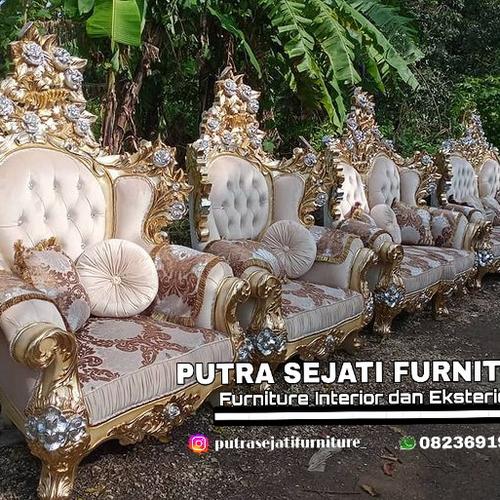 Gambar Sofa tamu kursi tamu seribu bunga set mewah dari Putra Sejati Furniture Kab. Jepara Tokopedia