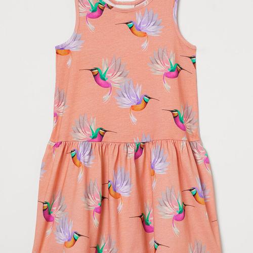 Jual H\u0026M Patterned Jersey Dress - Coral 