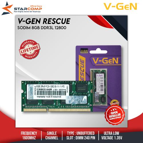 V Gen Ram Ddr3 Sodimm 8gb SODIMM V-GEN 8GB DDR3 1600Mhz RESCUE