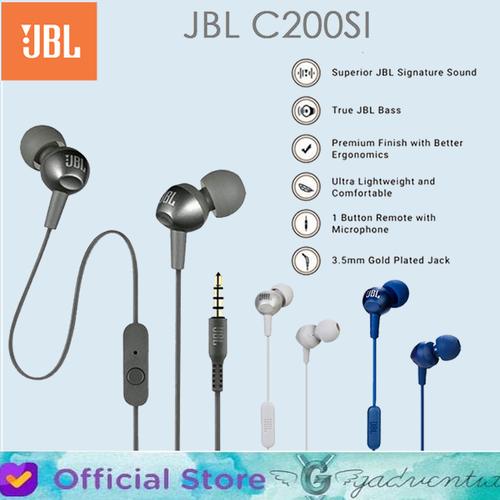 Foto Produk HANDSFREE JBL C200SI In-Ear HEADPHONE HEADSET JBL C200SI ORIGINAL - Biru dari GADVENTIA Official Store