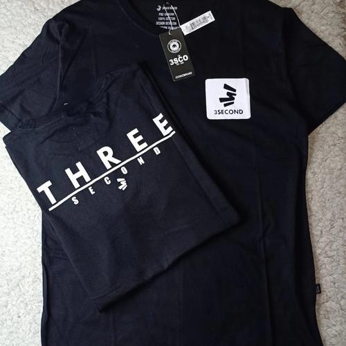 Foto Produk (COD) BAJU KAOS PRIA THREE SECOND BM ORI COTTON COMBED 30S BESTSELLER - Kode 6, M dari Hadian Marvel Clothing