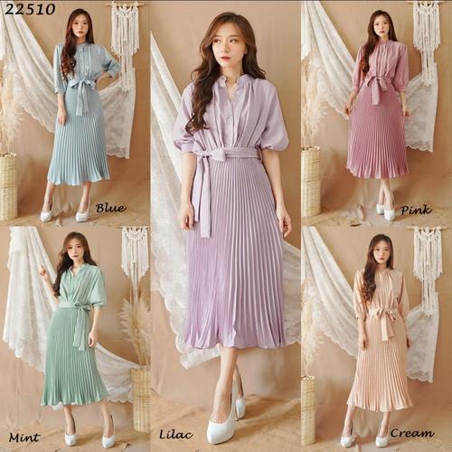 Foto Produk RIEL DRESS PLISKET MAXY LENGAN PANJANG CANTIK - lengan panjang dari Pattern Indo