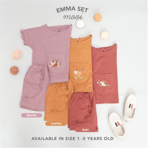 Gambar Mooi Setelan Anak Perempuan Ruffle Emma Set - 2 YEARS, COPPER dari Mooi Official Jakarta Utara Tokopedia