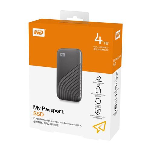 Jual WD My Passport SSD 4TB External Portable Drive -grey - Kota