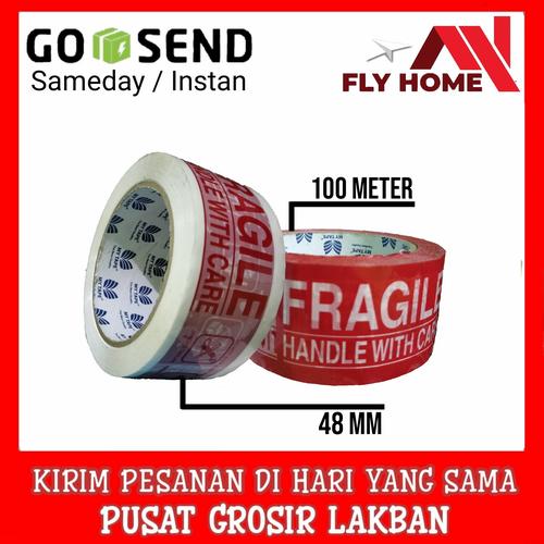 Foto Produk LAKBAN FRAGILE 48MM x 100 METER FULL TEBAL - Merah dari FLYhome