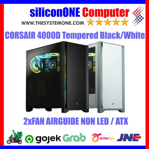 Gambar Corsair 4000D Tempered Glass Mid Tower Black / White - Putih dari silicon ONE Computer Kota Bandung Tokopedia