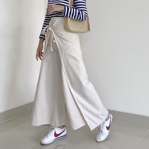 Jual Linen wrap pants / celana lilit 