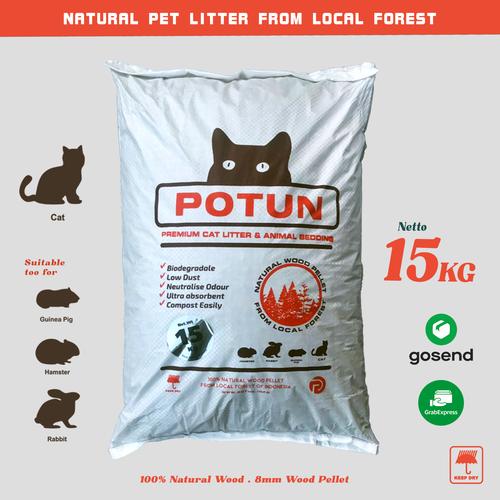 Foto Produk POTUN Wood Pellet Cat Litter 15Kg - Pasir Kucing Pelet Kayu dari POTUN