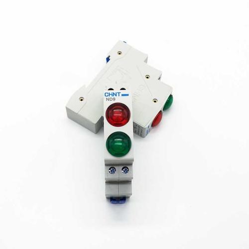 Jual DIN Rail Dual LED Pilot Indicator 12V 24V AC DC Chint ND9 220V