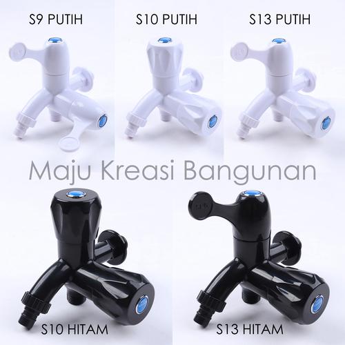 Foto Produk Kran Cabang PVC Shower New Soligen Keran Double Plastik - S9 Putih dari TB Maju Kreasi Bangunan