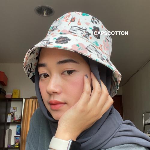 BUCKET HAT MOTIF | TOPI BUCKET MURAH 