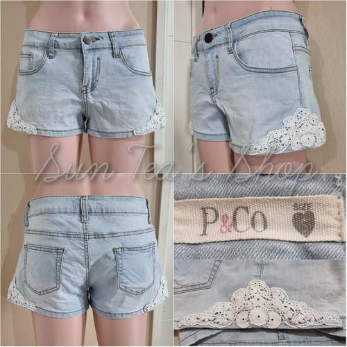 Jual P\u0026Co Blue denim lace side brokat 
