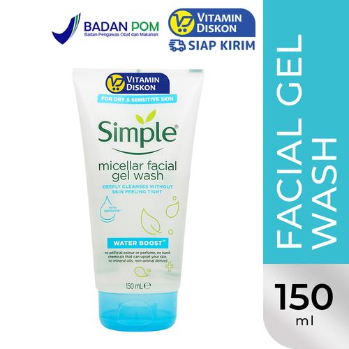 Gambar SIMPLE WATER BOOST (DRY OR SENSITIVE SKIN) MICELLAR FACIAL GEL 150 ML dari VitaminDiskon Official Jakarta Utara Tokopedia