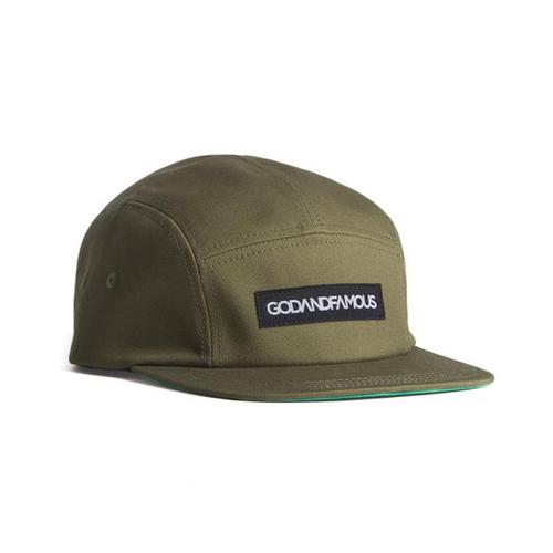 Famous Team 5 Panel Hat - Olive 