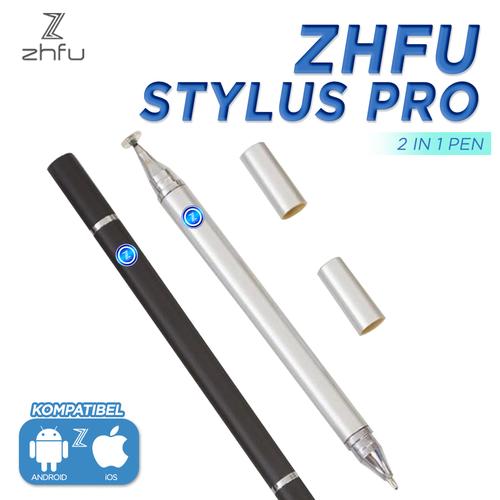 Foto Produk ZHFU STYLUS PRO 2 IN 1 PEN ANDROID APPLE IOS BOLPEN BALLPOINT TABLET - PHANTOM BLACK dari ZHFU INDONESIA