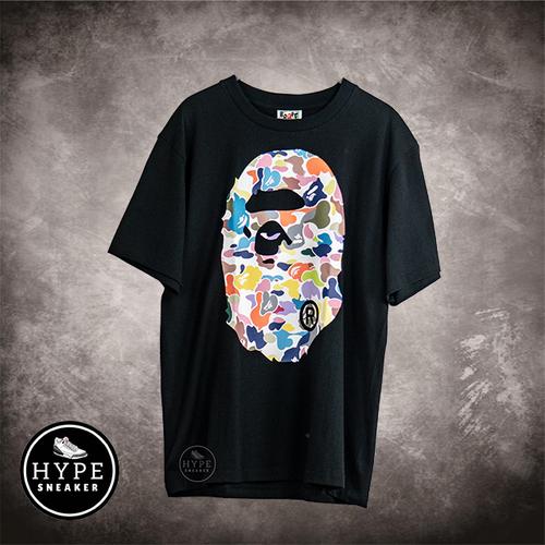 Gambar Kaos BAPE A Bathing Ape Head Multicolor Black Tshirt 100% ORIGINAL dari HYPESNEAKER.ID Kota Salatiga Tokopedia