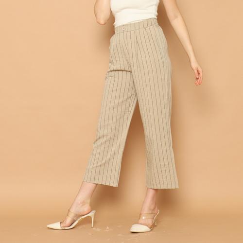 Gambar Cammomile 2102008 LG803 Celana panjang salur wanita - Salur Brown dari Cammomile FashionLine Jakarta Utara Tokopedia